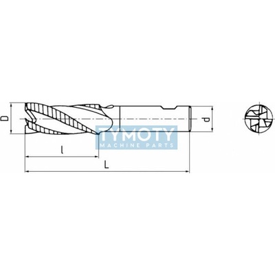 Fréza valcová čelná dlhá, 1 čepeľ cez stred (TYP HR), F129518, 10x45 mm