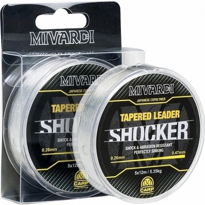 MIVARDI Shocker Tapered Leader Číra 5x12 m 0,28-0,47 mm 6,95 kg