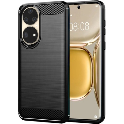 Techsuit Carbon Silicone puzdro pre Huawei P50 Pro – čierne