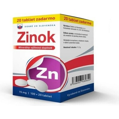 Dobré zo Slovenska Zinok 15 mg 120 tabliet