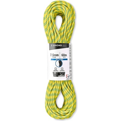 Simond Полувъже Simond Rappel Ice 7.5 Half rope - Fluo Neon Yellow - размер 60 m (309-0119-0211)