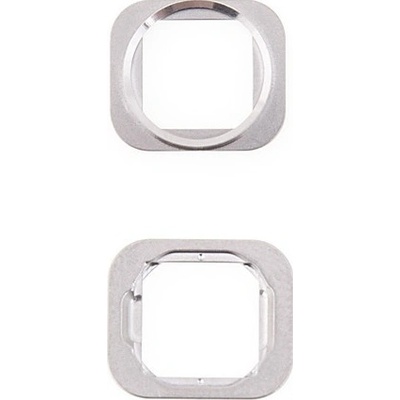 AppleMix Kovový rámček tlačidla Domov pre Apple iPhone 6 / 6 Plus - Strieborný - Kvalita A+