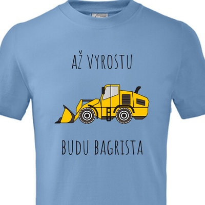 Dětské tričko s bagrem Až vyrostu dětské