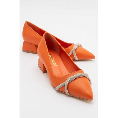 Moda Trend Дамски обувки с декоративни камъни - Оранжеви #405866 (405866_Оранжев)