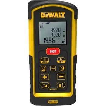 DEWALT Ролетка DeWALT лазерна с LCD дисплей противоударна 0.10-100 м, 1 мм/м, DW03101