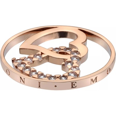 Hot Diamonds Přívěsek Emozioni Double Heart Rose Gold Coin EC293