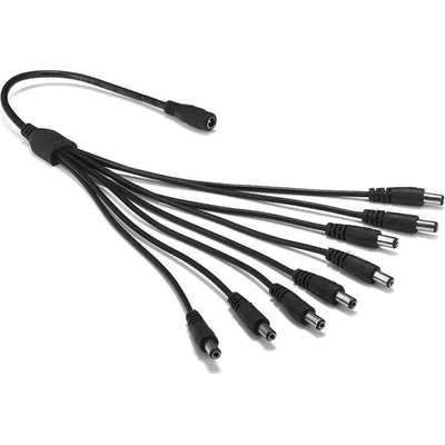 DeTech DC Сплитер DeTech, 5.5x2.1, 1 към 8, 0.4m, Черен - 18367