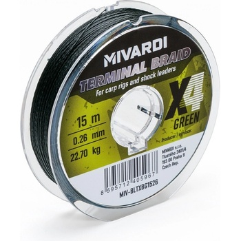 Mivardi Šňůrka Terminal X4 Braid Green 15m 0,10mm