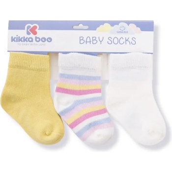 KikkaBoo Бебешки чорапи KikkaBoo Stripes - Памучни, 1-2 години, жълти (31110010050)