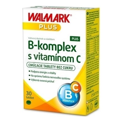 Walmark B-komplex Plus s vitamínom C 30 cmúľacích tabliet