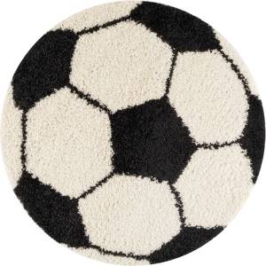 Ayyildiz Черно-кремав детски килим ø 100 cm Fun - Ayyildiz Carpets (FUN1001006001BLACK)