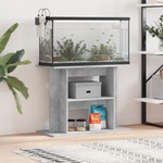 vidaXL Стойка за аквариум, бетонна, сива, 80x35x60 см, инженерно дърво (833579)