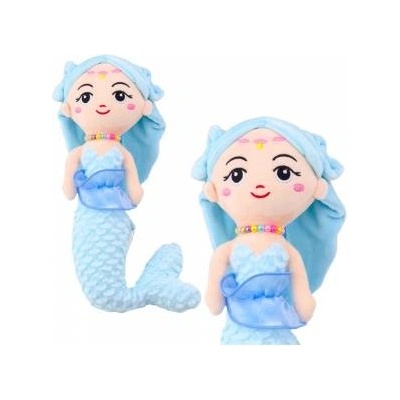 LEAN Toys Plush Mermaid with Corals Cuddly Toy Blue 32cm