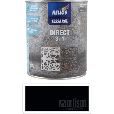 Tessarol Direct 3in1 antikorozní barva na kov 0,75L černá RAL 9005