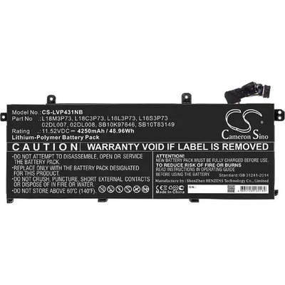 Cameron Sino Батерия за лаптоп LENOVO ThinkPad P43s, ThinkPad T490, L18C3P73 LiPo 11.52V 4250mAh CAMERON SINO (CS-LVP431NB)