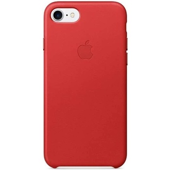Apple iPhone Leather Case - оригинален кожен кейс (естествена кожа) за iPhone 8, iPhone 7 (червен)