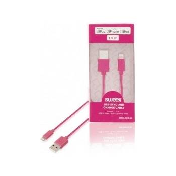 Sweex SMCA0312-09 USB A M - 8-pin Lightning, 1m, růžový