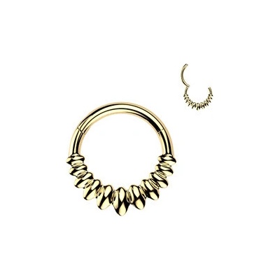 Šperky4U Zlacený ocelový piercing segment kruh SG134GD-1208
