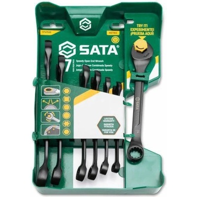 Sata Očkoploché ráčnové klíče X6 8 ÷ 17 mm černé Sada 7 dílů ST47530