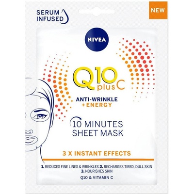 Nivea Q10 Plus C Anti-Wrinkle + Energy 10 minutová textilní pleťová maska 1 ks – Zboží Dáma Nivea Q10 Plus C Anti-Wrinkle + Energy 10 minutová textilní pleťová maska 1 ks – Zboží Dáma