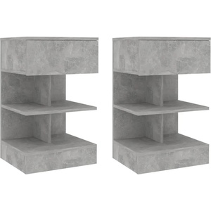 vidaXL Нощни шкафчета, 2 бр, бетонно сиви, 40x35x65 см (808657)