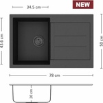 Eurolux FERETA 78.1 SI Композитна мивка за вграждане (FERETA 78.1 S) Мивка за вграждане