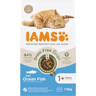 IAMS Advanced Nutrition Grain Free s morskými rybami 2 x 7,5 kg