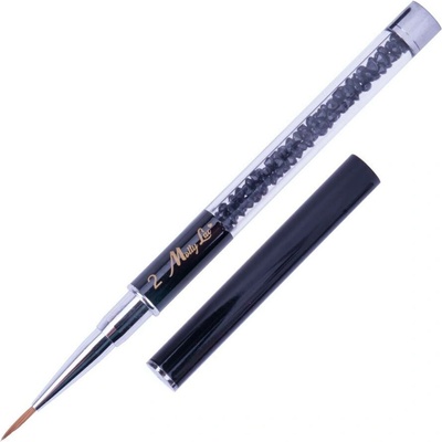 MollyLac Zdobiaci štetec čierny s kamienkami 10mm č.2 prírodný vlas