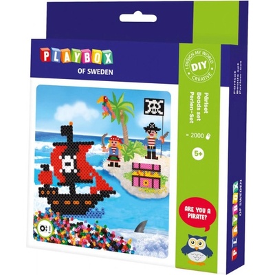 Playbox Zažehlovací korálky- Piráti 2000ks korálků, předlohy, deska 15x15cm