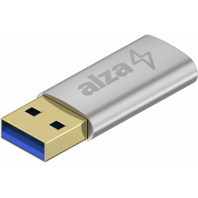 AlzaPower APW-ADTATC1S USB-A (M) to USB-C (F) 3.2 15W 5Gbps stříbrný