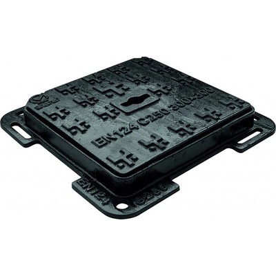 Poklop pojazdový C250 pre revíznu šachtu DAKOTA liatinový s rámom 550 x 550 mm čierny