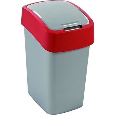 CURVER FLIPBIN 10 l Odpadkový kôš strieborná/červená 02170-547