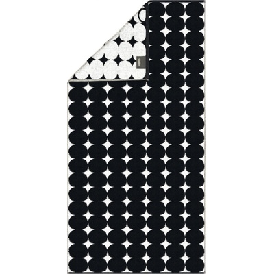 Cawö Black & White Bubbles ručník černá bílá 50 x 100 cm