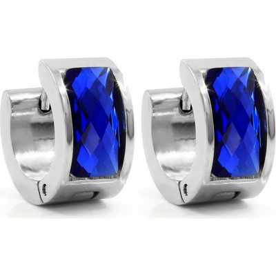 BRUNOshop.cz Náušnice kroužky s kamínkem MODRÉ S1806