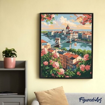 Figured ART Malování podle čísel BUDAPEŠŤ V LÉTĚ na rámu 40 x 50 cm