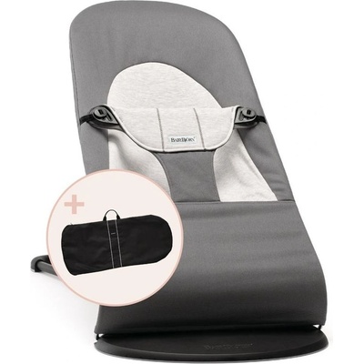 BabyBjörn lehátko Balance Soft tmavě šedá šedá jersey + transportní taška