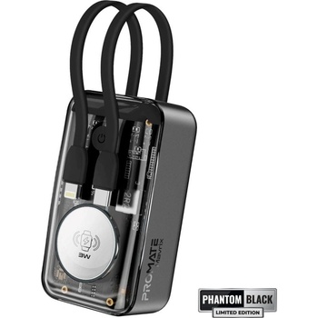 Promate Външна батерия ProMate, Mavrix. Black 10000mAh Transparent P (6959144066066)