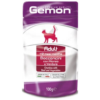 Gemon Pouch Adult Beef пауч за котки - 0.100кг
