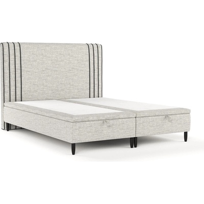 Maison de Reve Светлосиво тапицирано двойно легло с място за съхранение 200x200 cm Musca - Maison de Rêve (MUSCA200_MDR_B4_MDO481_M0_NF_T0_L32)