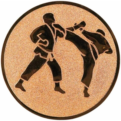 Karate: Hliníkový emblém na trofej Ø 50 mm bronzová
