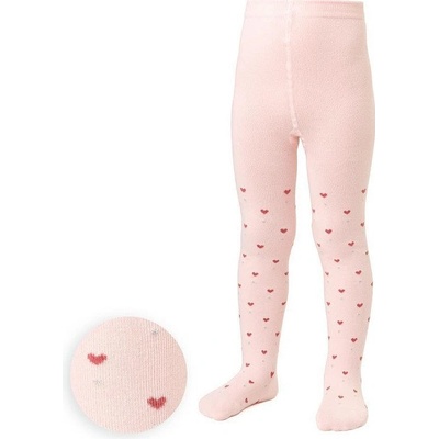 Dievčenské pančuchy Hearts and Dots bledoružová
