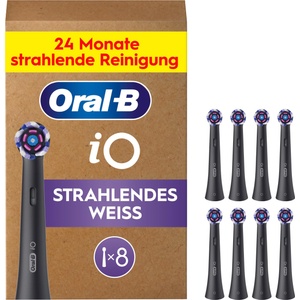 Oral-B iO Replacement Brush Heads Radiant White, Black, 8 Pieces - Model - boombuy