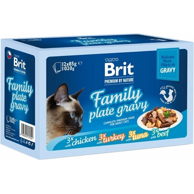 Brit Premium Cat Delicate Fillets in Gravy Family Plate Sterilised 12 x 85 g