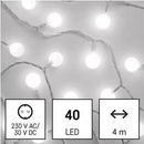 Emos D5AC01 40 LED cherry řetěz kuličky 2,5 cm 4 m venkovní i vnitřní studená bílá časovač