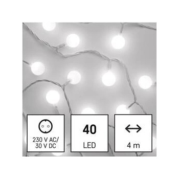 Emos D5AC01 40 LED cherry řetěz kuličky 2,5 cm 4 m venkovní i vnitřní studená bílá časovač