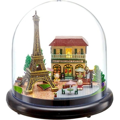 HABARRI Miniatura domečku DIY LED Paříž v klubíčku