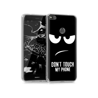 kwmobile Прозрачен калъф с дизайн don't touch my phone за Huawei P9 Lite 2017 - бял