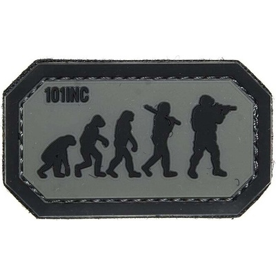 101INC Nášivka AIRSOFT EVOLUTION velcro 3D PVC ČIERNA