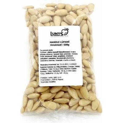 Lunys Mandle blanšírované lúpané 500 g
