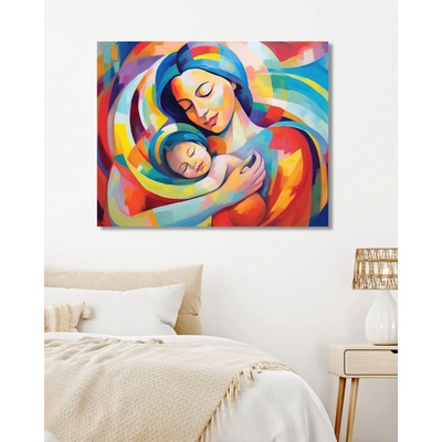 ZUTY Obrazy na stenu - Abstrakt - matka a dieťa Rámovanie: bez rámu a bez vypnutia plátna, Rozmer: 80x100 cm